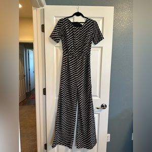 Gianni Bini Harper Black Chevron Print Jumpsuit